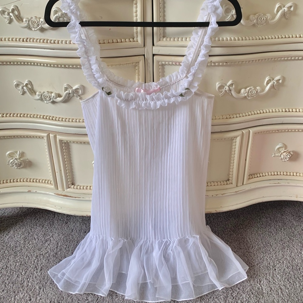 Victorias Secret White Pleated Baby Doll Slip Dress ASO Sabrina Carpenter